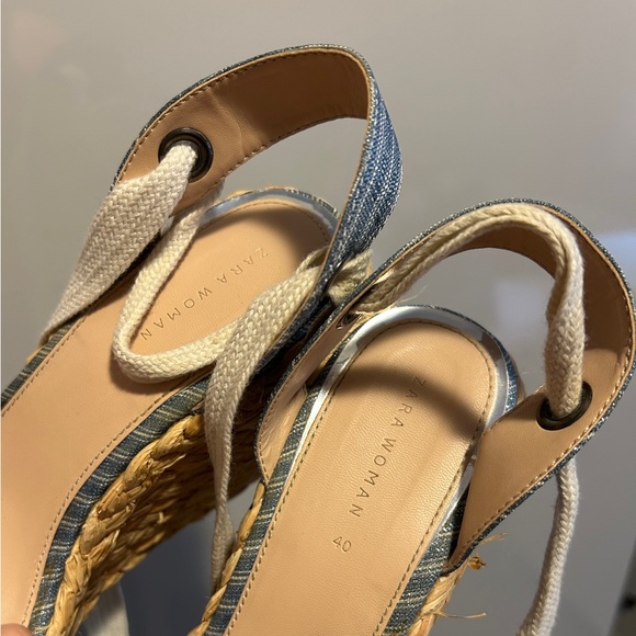 Zara Woman Platform Wedge Sandals 40 - Picture 10 of 12